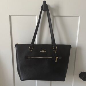 Coach Black Tote with Gold Accents